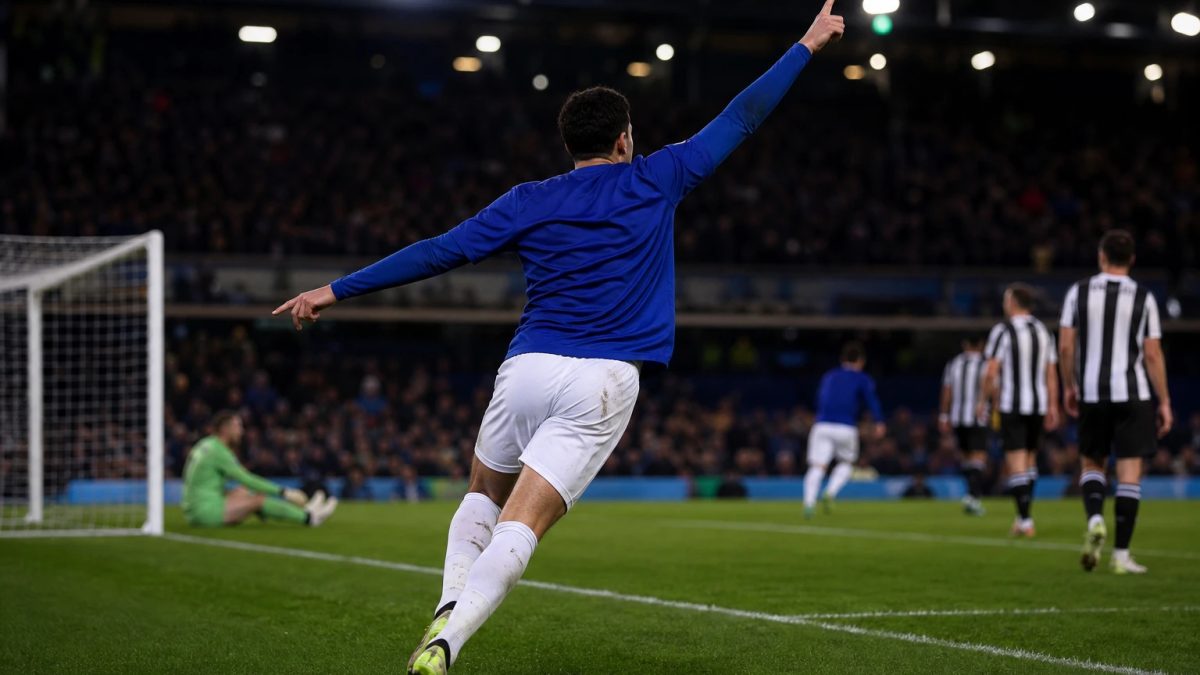 Football scene accompanying: Everton cruise past Newcastle in Carabao Cup fourth round